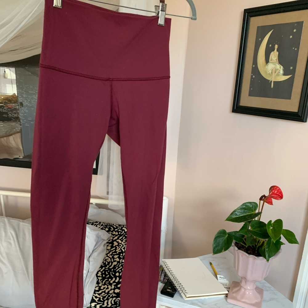 Maroon lululemon full length leggings